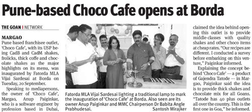 Pune-based Choco Cafe opens at Borda